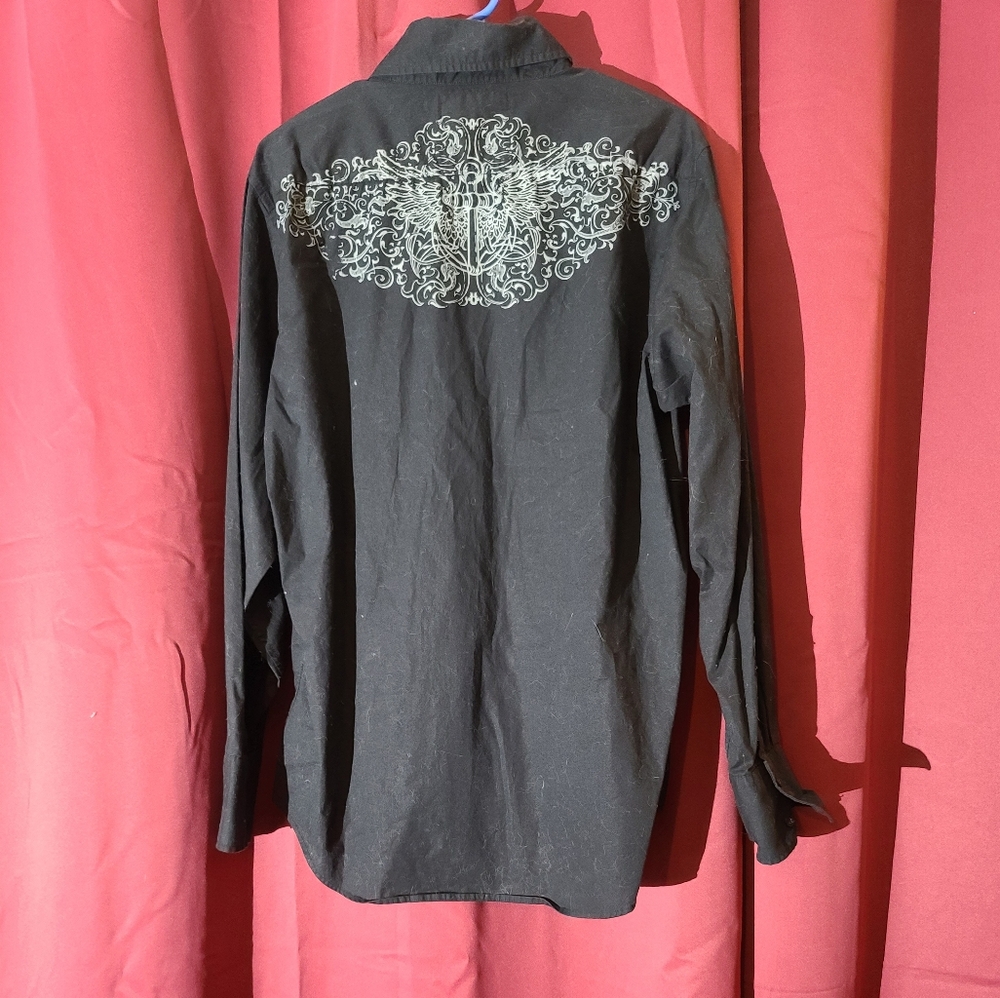 Mens level ten button down long sleeve w/graphics